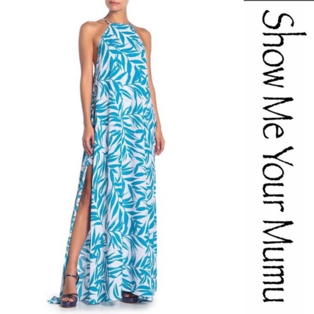 SHOW ME YOUR MUMU Bronte Print Halter Maxi Dress M